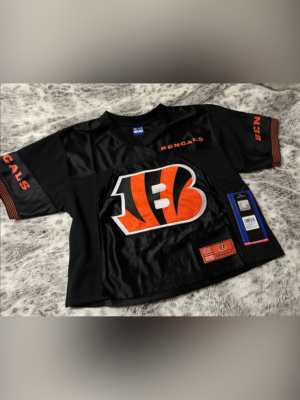 NFL Bengals Black and Orange Women's Jersey Crop Top -New with tags 🧡🖤🤩